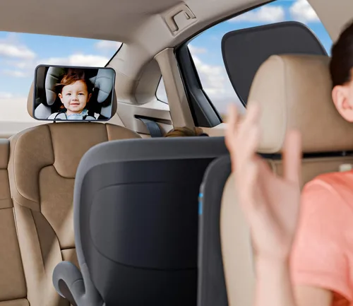 Vista 7 de Kit de iniciación para los nuevos padres con 1 organizador de asiento trasero, 2 parasoles de ventana, 2 ganchos para reposacabezas, 1 espejo
