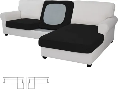Vista 151 de Easy-Going - Funda de cojín elástica individual para sofá biplaza, sillón, funda de cojín protectora, suave, flexible con parte inferior elástica