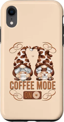 Vista 24 de iPhone 16 Funny Coffee Mode On For Women With Cute Coffee Gnomes Case