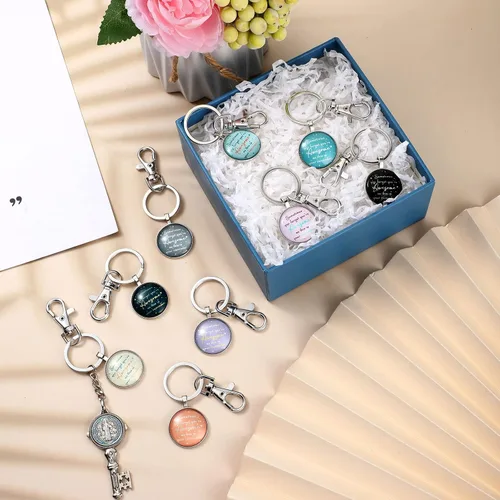 Vista 4 de Llavero inspirador divertido de 18 piezas con texto en inglés "You're Awesome Sign", regalo de Navidad, regalo de joyería para mujeres, hombres