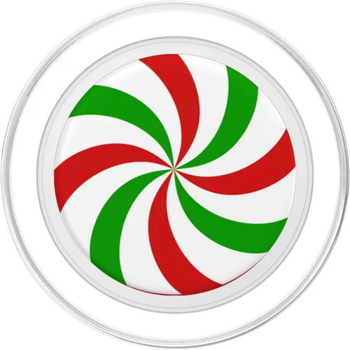 Vista 2 de PopSockets MagSafe PopGrip de bastón de caramelo de menta rojo, blanco y verde para iPhone