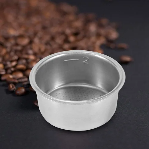 Vista 5 de Cesta de filtro de café de 2.008 in, 2 piezas, filtro de café de acero inoxidable para máquina de café expreso, cesta de filtro, taza, accesorios