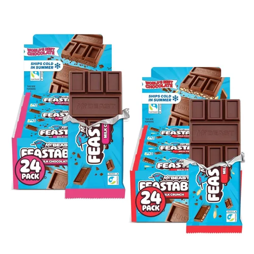 Vista 8 de MrBeast Feastables - Barra de chocolate con leche, tamaño completo, 24