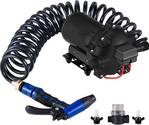Vista 12 de VEVOR Bomba de diafragma de 12 V, 3 GPM (11.36 L/min), bomba de agua de 3 cámaras de 12 voltios CC con interruptor de presión automático 40-100 PSI