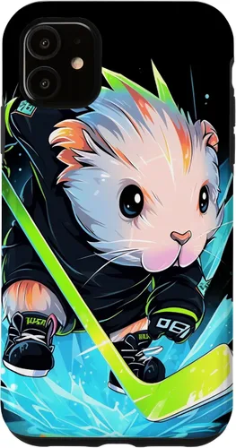 Vista 5 de Funda para iPhone 15 de conejillo de indias Jugador de hockey sobre hielo