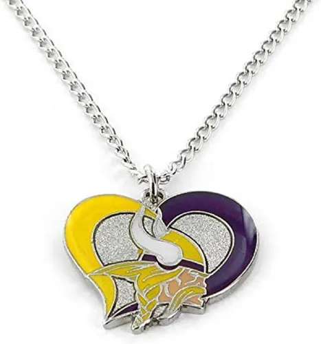Vista 13 de Collar con colgante de corazón en espiral de la NFL - Joyería de regalo para mamá, esposa, hermana, hija, mejor amiga - Regalo ideal