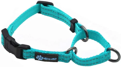 Vista 8 de Max and Neo Collar de nylon Martingale para perros - Donamos a un rescate de perros por cada collar vendido (Pequeño, Azul)