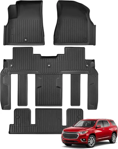 Vista 20 de Alfombrillas para suelo de Dodge Durango 2016-2025 2026 de 6 asientos, protector de carga para todo tipo de clima, TPE resistente, impermeable