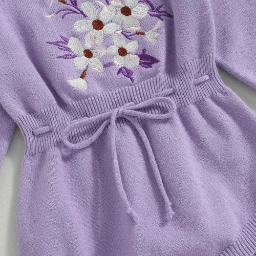 Vista 14 de ZAXARRA Suéter de bebé niña mameluco suéter de punto bordado flor sudadera mameluco ropa de otoño infantil