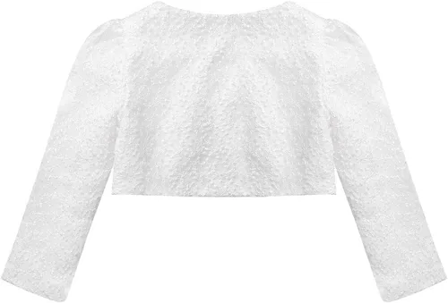 Vista 2 de iEFiEL Chicas de niños con cuentas Bolero vestido de flores de la boda chaqueta de encogimiento corto Cardigan
