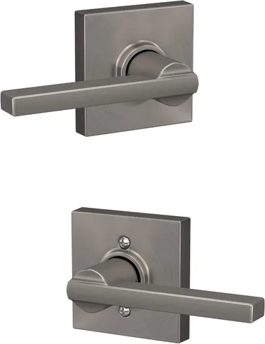 Vista 83 de Schlage F51A LAT 716 Latitude - Manija de puerta con bloqueo de entrada con llave, en acabado de bronce envejecido