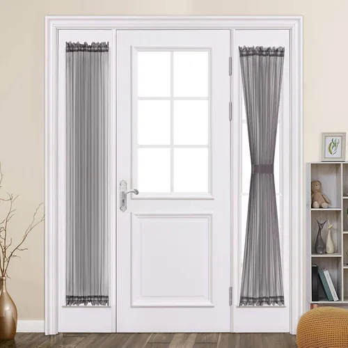 Vista 27 de MIULEE Cortinas Transparentes Laterales para Puerta Francesa con Filtrado de Luz, Tratamiento de Ventana, 2 Paneles de 25 x 40 Pulgadas con Beige