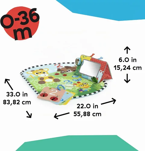 Vista 6 de Baby Einstein Discovery Garden - Alfombrilla y espejo para el tiempo boca abajo, de 0 a 6 meses, multisensorial Jardín Discovery
