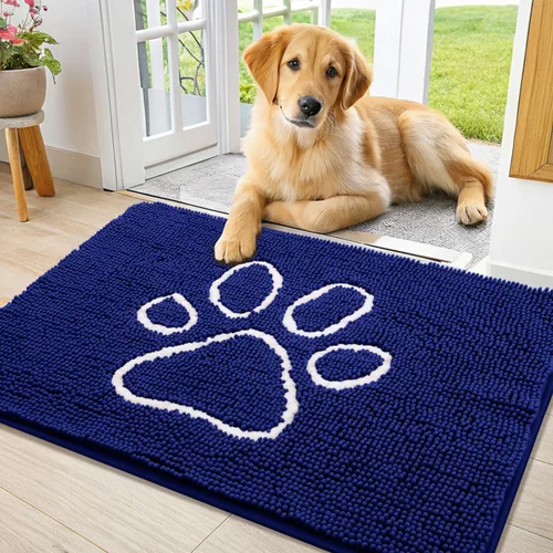 Vista 44 de Smiry Tapete para puerta de perro para patas fangosas, absorbente y Gris y negro