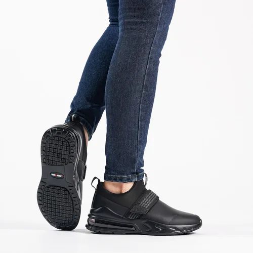 Vista 7 de LARNMERN Zapatos de trabajo antideslizantes para mujer, zapatos de trabajo anchos y cómodos, antideslizantes, para servicio de alimentos, cocina