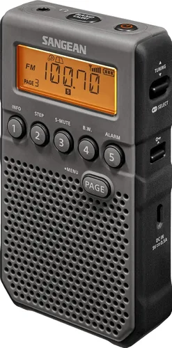 Vista 4 de Sangean DT-800BK Radio de bolsillo de alerta meteorológica AM/FM/NOAA, color negro