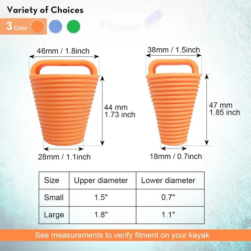 Vista 4 de 12 piezas Kayak Scupper Plug Kit TPE Scupper Tapones Agujeros de drenaje Tapón Bung con mango