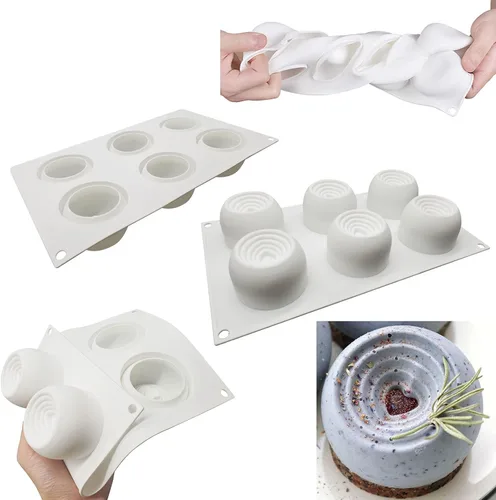 Vista 3 de Moldes de silicona para tartas en forma de corazón, molde para hornear mousse de vórtice para postre, pastelería, pudín, helado, chocolate