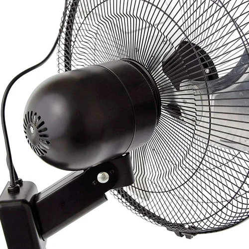 Vista 5 de Hydrofarm Active Air ACFW16HDB Ventilador oscilante oscilante de metal industrial de 16 pulgadas, 3 velocidades, para montaje en pared, color negro