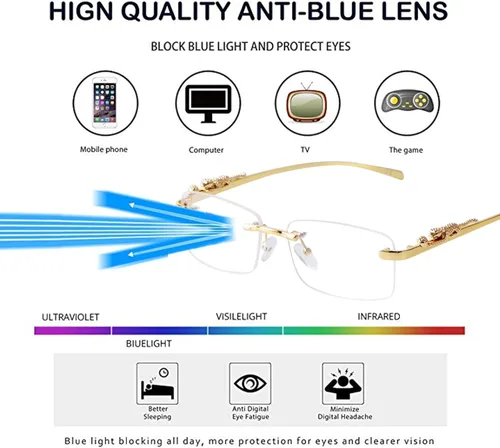 Vista 5 de JUDOO Retro Rimless Rectangle Sunglasses for Men Women Trendy Frameless Tinted Lens Eyewear