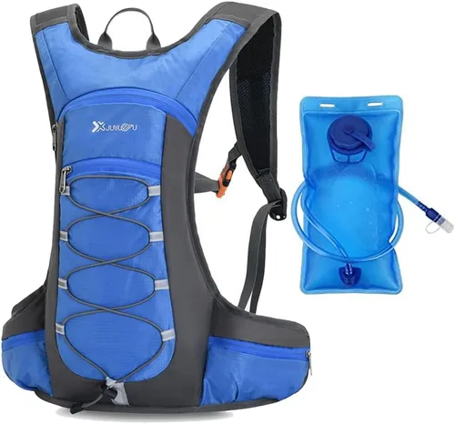 Vista 9 de Croogo Mochila de hidratación para correr con vejiga de agua de 2 litros, ligera, para ciclismo, para hombres y mujeres, color rojo OT05