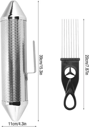 Vista 3 de Alomejor Guiro de metal, instrumento de percusión de acero inoxidable duradero con sonido fuerte con raspador para profesores de música