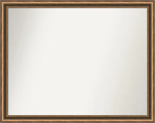 Vista 218 de Amanti Art Espejo de baño de bronce para sobre fregadero, 24 x 24 pulgadas, espejo de tocador cuadrado estrecho de bronce Manhattan, marco de madera