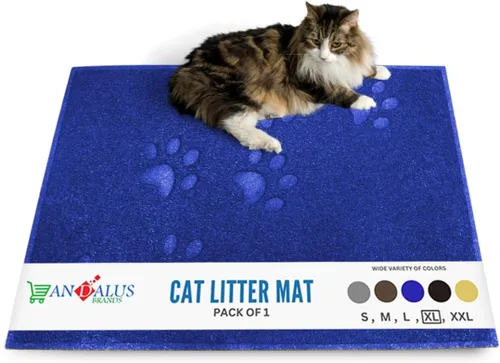 Vista 41 de Andalus Tapete Pequeño para Arena de Gatos, Paquete de 2 - Impermeable, Antideslizante y Fácil de Limpiar, Tapete para Caja de Arena de Gatos