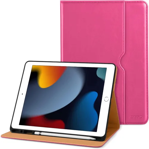 Vista 20 de DTTO Funda para iPad de 9ª/8ª/7ª Generación de 10.2 Pulgadas 2021/2020/2019, Funda de Soporte Folio Empresarial de Cuero Premium con Soporte