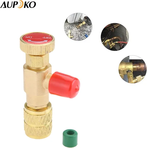 Vista 7 de Aupoko Válvula de carga refrigerante R410A, macho de 1/4" a adaptador
