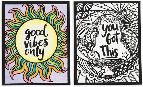 Vista 4 de S&S Worldwide Think Positive - Pósteres artísticos de terciopelo, 4 de cada uno de 6 diseños, citas inspiradoras, cartulina de 8 x 10 pulgadas