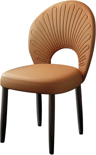 Vista 22 de JKGHK Dining Chairs, Leather Kitchen Chairs, Upholstered Armless Dining Room Chair, Accent Living Room Side Chair with High Backrest, for Cafe Black