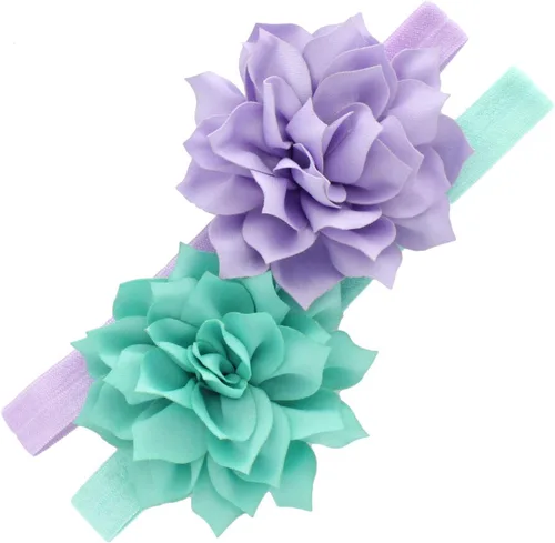 Vista 37 de Diademas de flores de pétalos para bebés y niñas, par elástico para niños pequeños