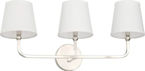 Vista 10 de Capital Lighting 619311AD-674 Dawson Pantalla de Tela Blanca Decorativa Stay-Straight Aplique de Pared, 1-Luz 60 Vatios, 17" H x 6" A, Latón
