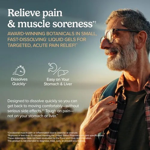 Vista 2 de Terry Naturally CuraMed - Alivio del dolor agudo - Suplemento con curcumina BCM-95 y boswellia BOS-10 - Aceite de semilla de sésamo negro, 60 geles