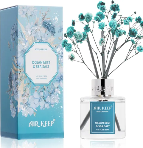 Vista 18 de Airkeep Juego de difusor de varillas – 3.38 onzas líquidas (3.4 fl oz), difusor de aroma de bambú para el hogar, incluye 8 varillas difusoras