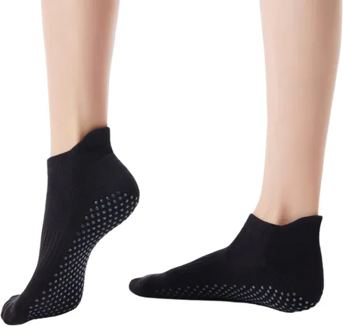 Vista 4 de UTTPLL Calcetines antideslizantes para mujeres y hombres, calcetines de yoga atléticos acolchados para pilates, calcetines de hospital con agarres
