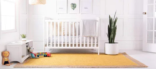 Vista 3 de Unique Loom Colección de yute trenzado de calidad clásica hecha natural tejida a mano con detalles de color sólido, alfombra rectangular de 2 pies 0