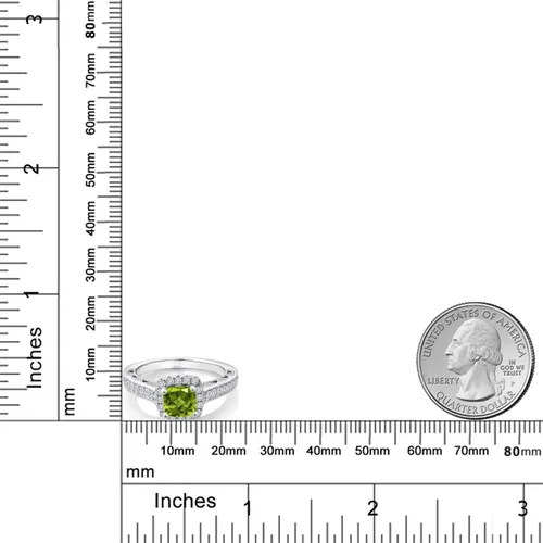 Vista 61 de Gem Stone King Anillo de compromiso de plata de ley 925 de 0.236 in con piedra natal y zafiro blanco creado con acento Anillo de compromiso