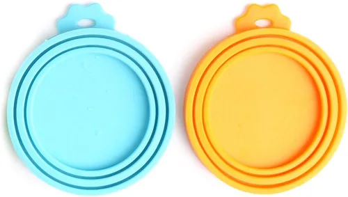Vista 12 de Comtim Tapas de silicona para latas de comida para mascotas (tamaño universal, una para 3 latas de comida de tamaño estándar), azul y verde