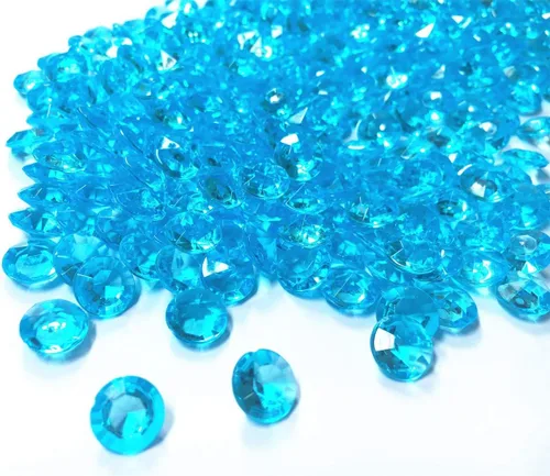 Vista 2 de Diamante acrílico, 2000 piezas de cristales redondos de confeti de imitación de 0.3 pulgadas, gemas del tesoro para dispersos de mesa, rellenos