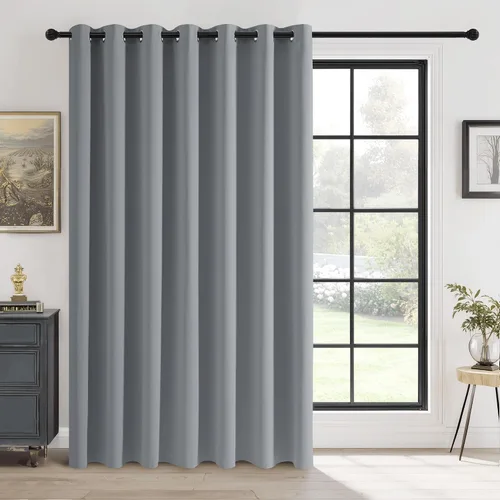 Vista 87 de RYB HOME Cortinas portátiles para puerta con privacidad, cortinas opacas y aislantes térmicas para dormitorio, armario, sala de estar, comedor, Beige