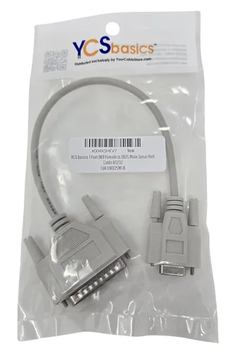 Vista 3 de YCS basics Cable de puerto serie DB9 hembra a DB25 macho RS232 de 1 pie
