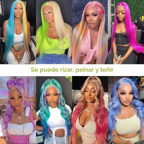 Vista 7 de Myecool Peluca de cabello humano con encaje frontal 613 de 26 pulgadas, 13 x 5, lacio, 613 HD, encaje frontal, cabello humano prearrancado, nudos