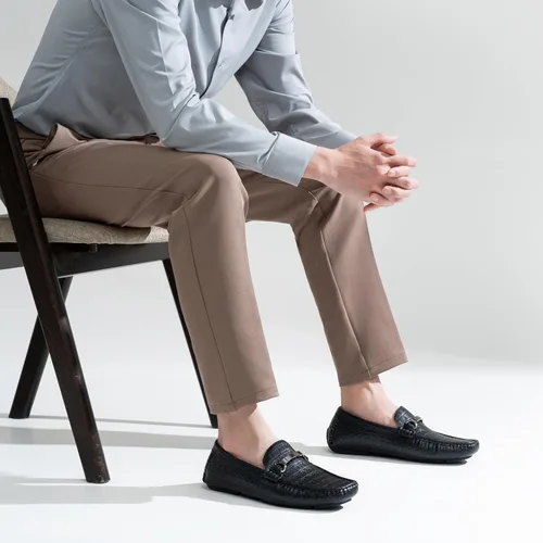 Vista 6 de Jousen Mocasines para hombre, estampado de cocodrilo, zapatos casuales para hombre