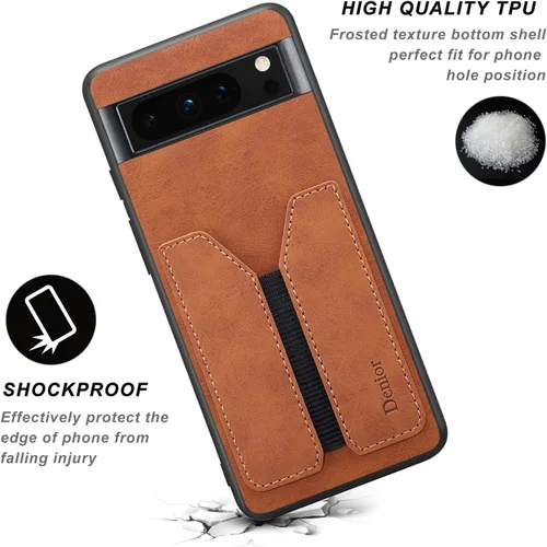 Vista 3 de Kowauri Funda para Google Pixel 8 Pro, Funda de piel sintética con ranura para tarjeta de crédito Funda protectora ultra delgada para Google Pixel 8