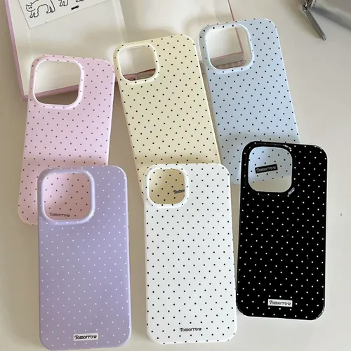 Vista 6 de inewateri Funda compatible con iPhone 11 con bonito diseño estético de lunares a la moda, fundas simples para TPU suave, funda de protección Negro
