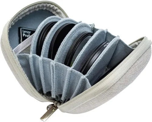 Vista 7 de MOUDOAUER Caja de bolsa de filtro circular grande (8 ranuras) Estuche de soporte de filtros para filtros circulares UV, de densidad neutra y lentes