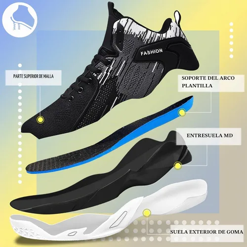 Vista 4 de CJSPORX Zapatos de baloncesto para hombre, transpirables, antideslizantes, para correr Blanco y negro-3