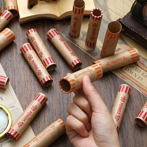 Vista 6 de Outus 192 unidades de rollos de envoltorios de monedas preformados surtidos